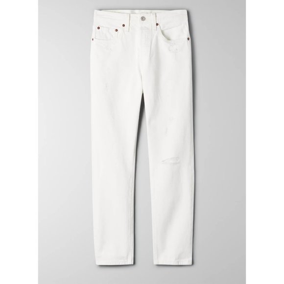 Levi's Premium 501 Skinny Distressed High-Waisted Jean W26 L28 White - Picture 3 of 7